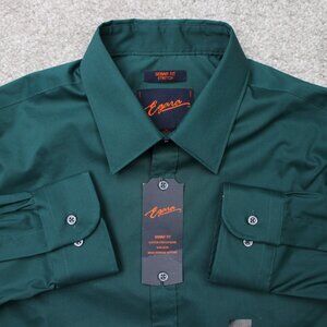 Egara Dress Shirt NWT Mens 16, 32/33 Green Skinny Fit Stretch Long Sleeve Button